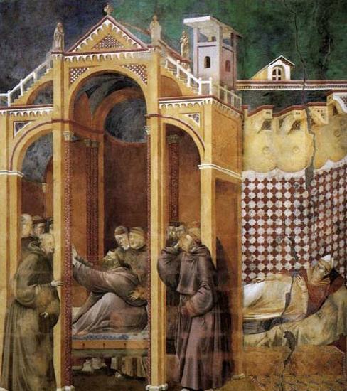 GIOTTO di Bondone Apparition to Fra Agostino and to Bishop Guido of Arezzo Sweden oil painting art